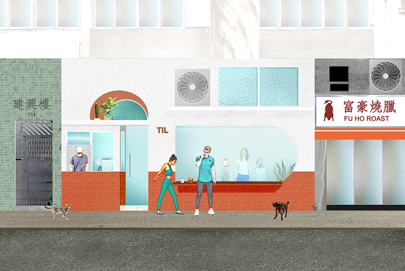 absence from island studio etain ho design a cafe in hong kong with a geometric facade inspired by australian sunset 2