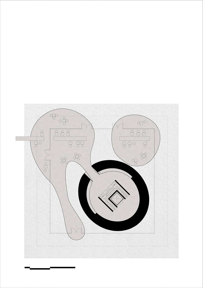 kois associated architects tops restaurant in greece with reflective floating roof