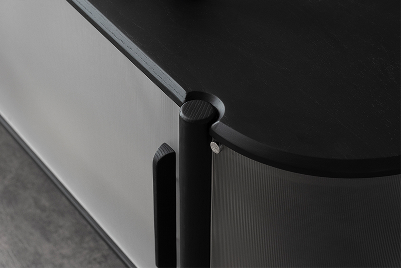 bent resin panel meets solid wood in roundness tv cabinet by ruhan chen for ziihome 4