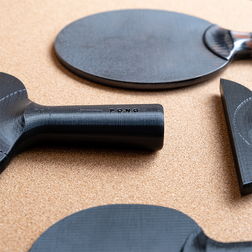 préssec develops a ping pong paddle made of terrazzo-like recycled plastic designboom