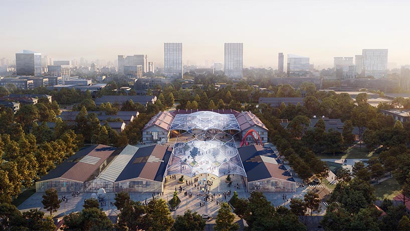 wave-shaped roof by MARS studio adds vitality in warehouse area, beijing