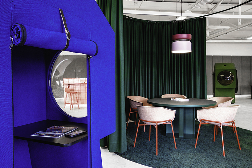 studio aisslinger inserts colorful work capsules into LOQI office in berlin designboom