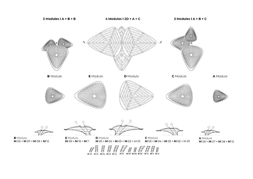 the artificial breathing palm modular structure system oasys is inspired by palm leaves to create a real oasis 10