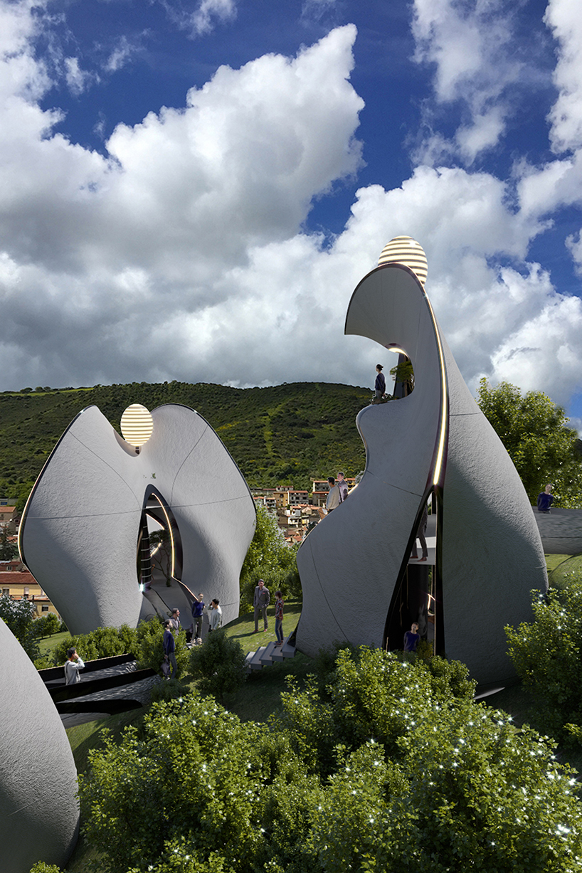 mask architects design modular prefabricated steel houses in sardinia, italy