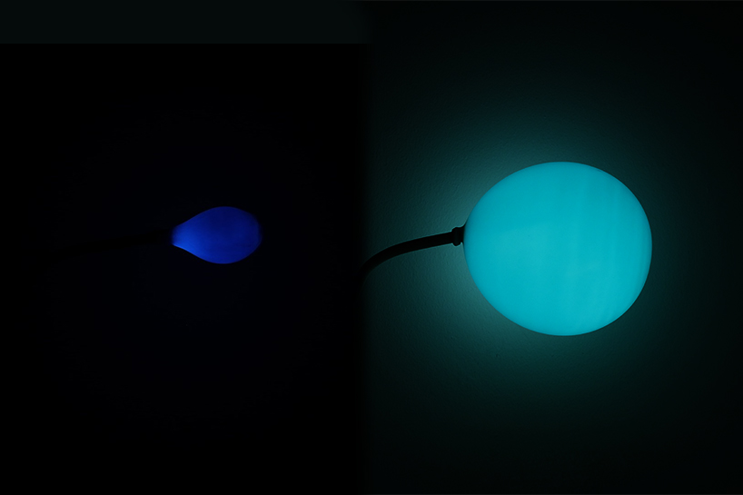 chaosteria's 'balloon lamp' installation slowly shrinks and dims like a disappearing star - 1