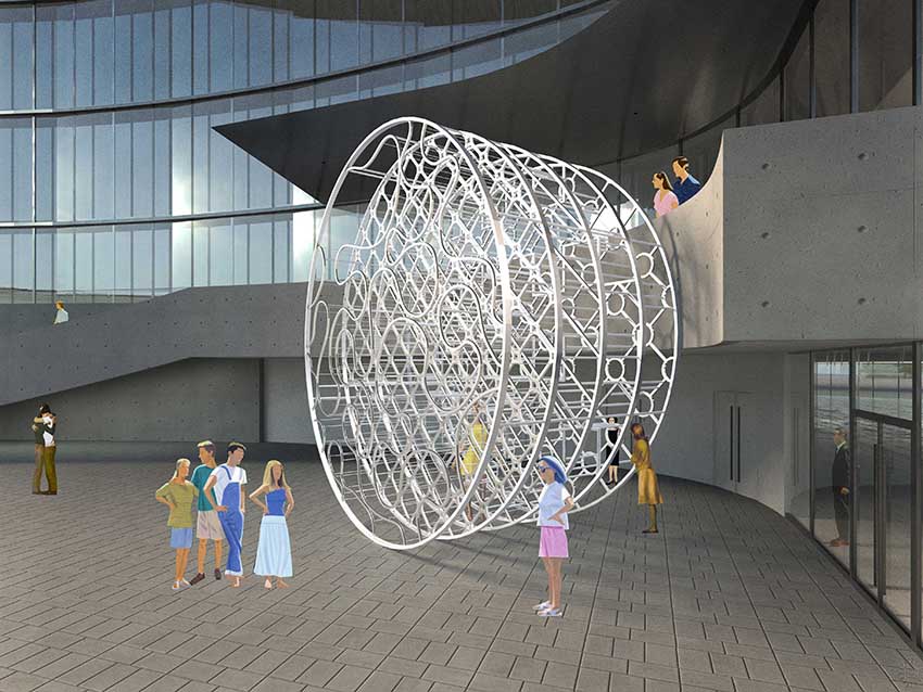 new office works weaves together districts of hong kong for new installation designboom