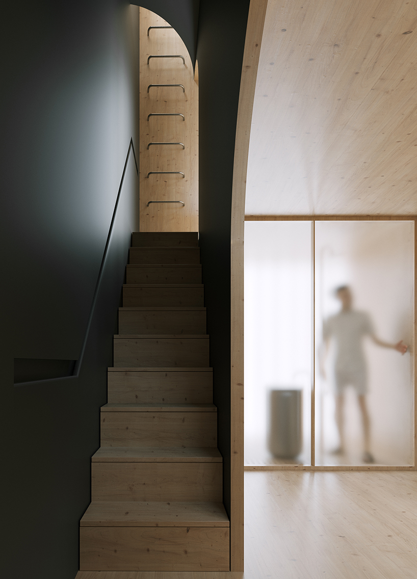 anfibio proposes modular treehouse tower situated in a forest in france