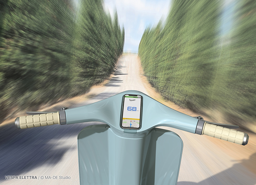 MA-DE studio designs an electric version of the iconic vespa scooter designboom