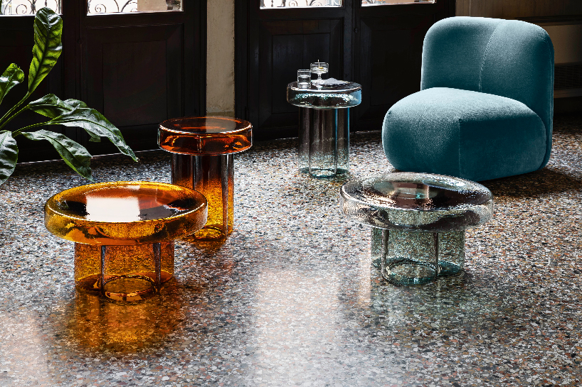blown glass coffee tables form the 'soda' collection by yiannis ghikas designboom