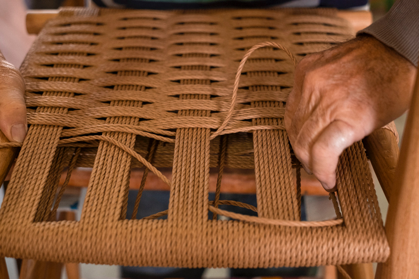 'pelleossa revisited' by francesco faccin features a handmade rush seat