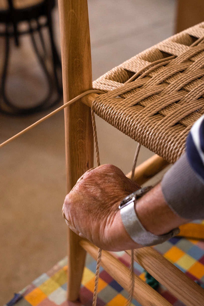 'pelleossa revisited' by francesco faccin features a handmade rush seat