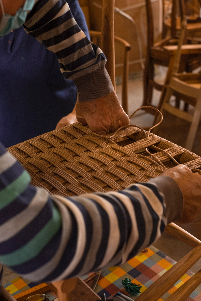 'pelleossa revisited' by francesco faccin features a handmade rush seat