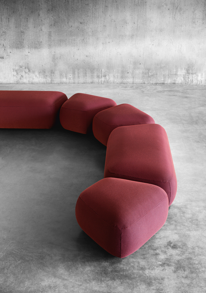 e-ggs applies soft curves to design modular seating for miniforms designboom