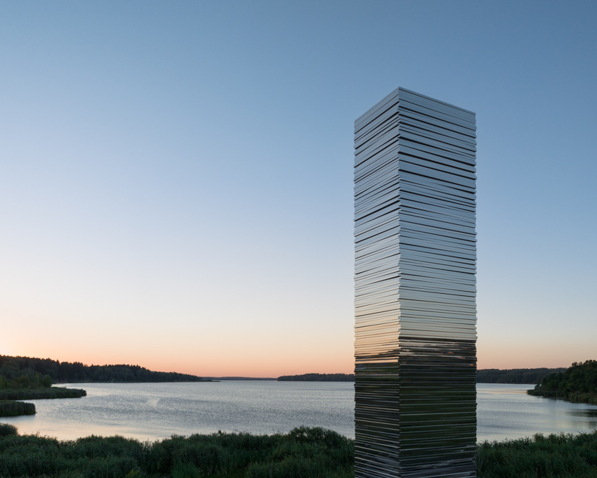 three thousand steel sheets stacked nine meters high shape gregory orekhov's land art
