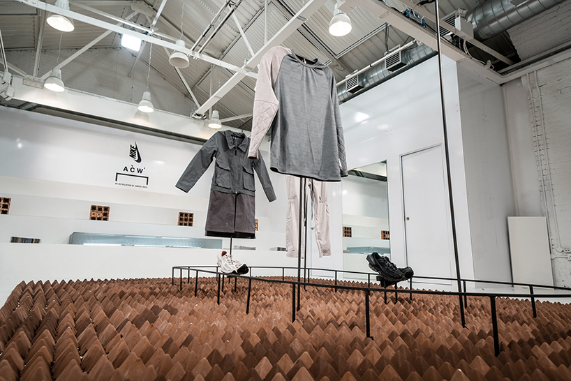 AA school of architecture creates terracotta pyramid installation for samuel ross' NIKE collection
