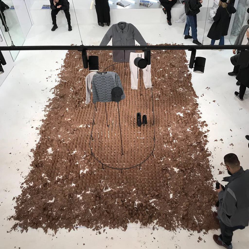 AA school of architecture creates terracotta pyramid installation for samuel ross' NIKE collection