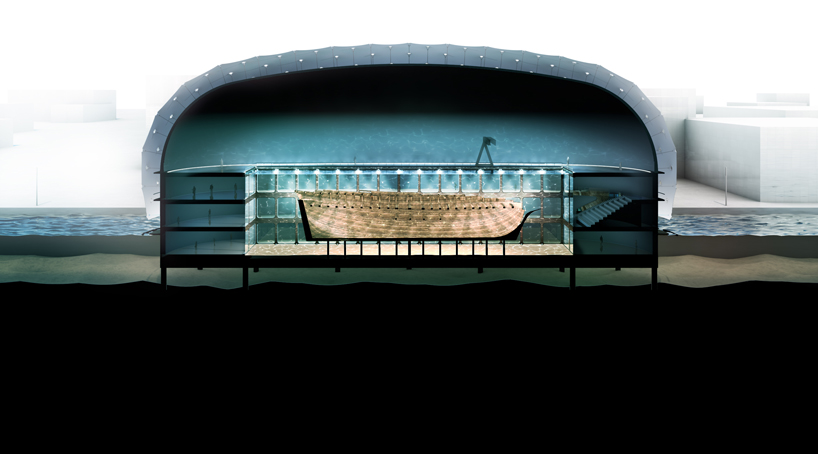 ZJA plans to turn a shipwreck into an underwater museum in amsterdam designboom