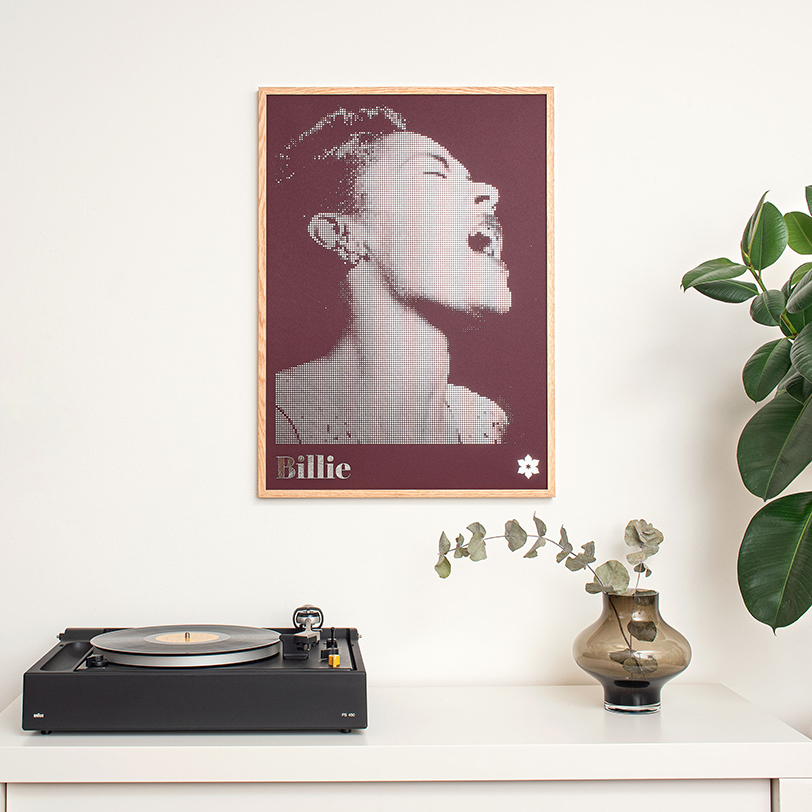 'iconic icons' by i'm/poster is a limited edition pixelated print series depicting famous musicians