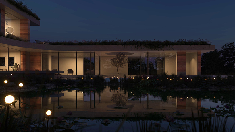 DHaus sculpts eco-friendly home in surrey's countryside from rammed earth 