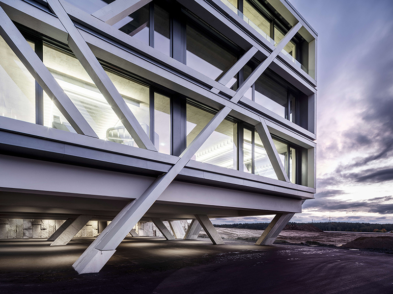 a concrete skeleton encases IGZ campus designed by j. mayer h. designboom