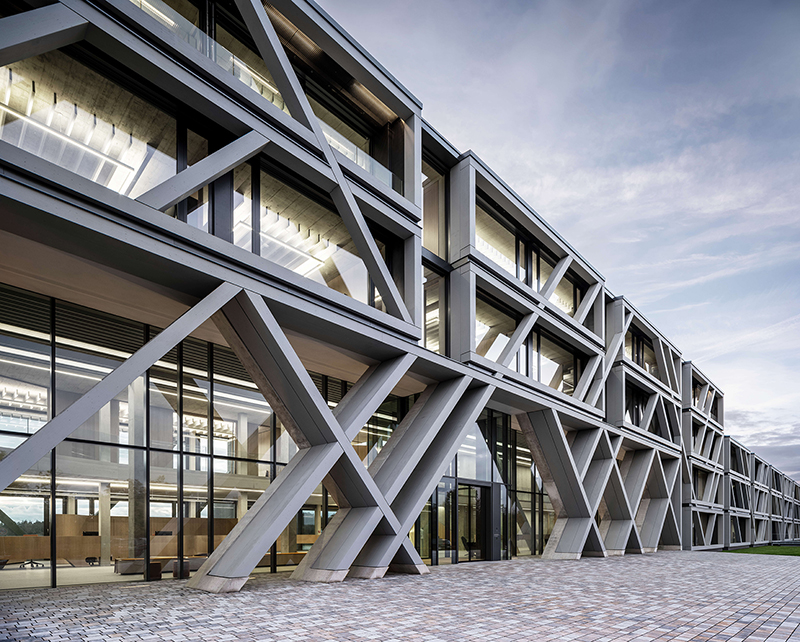 a concrete skeleton encases IGZ campus designed by j. mayer h. designboom