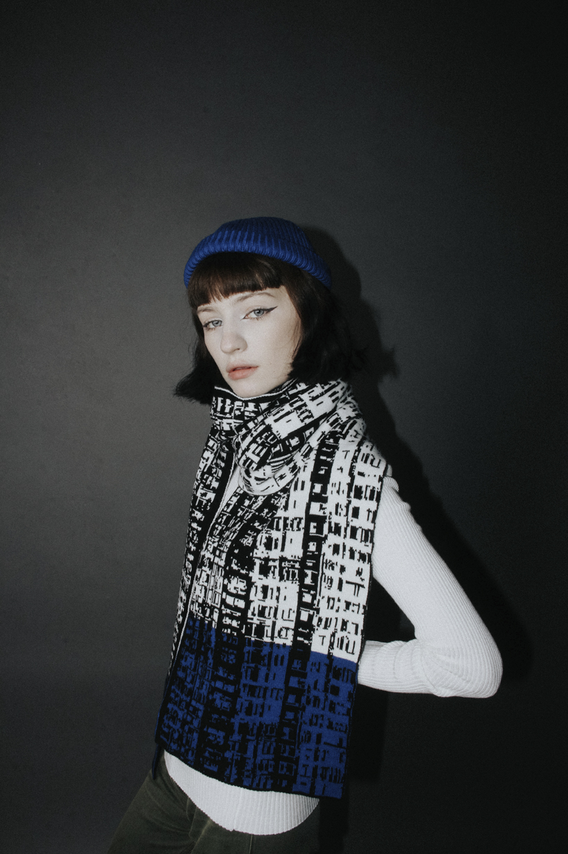 sxema reinterprets post-soviet architecture into 3D printed knit accessories