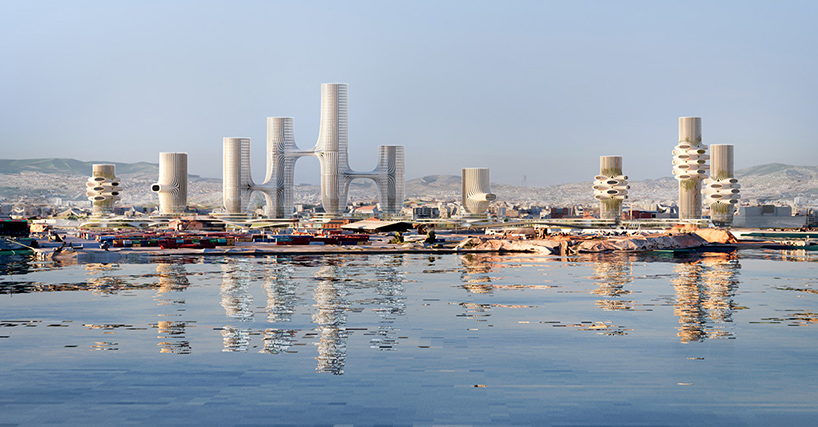 OF. STUDIO + degree zero architects propose 10 tube-shaped towers for thessaloniki designboom