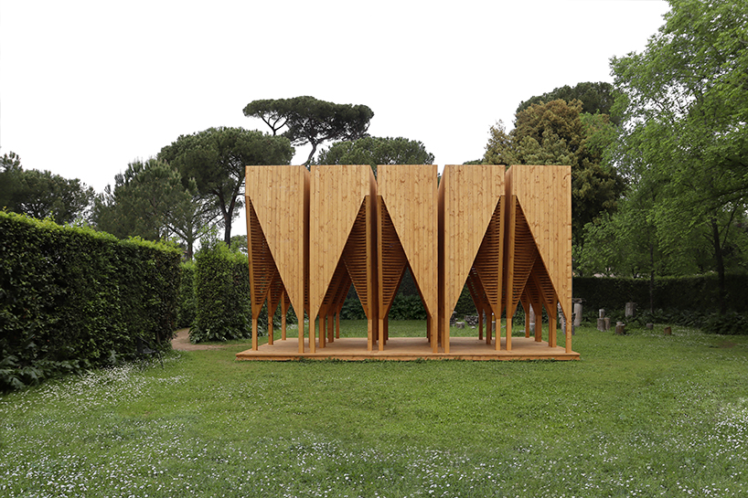 atelier poem's nestles wooden pavilion amid gardens of villa medici