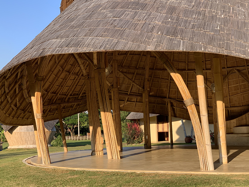 chiangmai life architects builds bamboo 'meditation cathedral & sunset sala' in thailand
