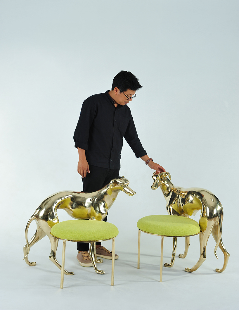 dogs, cats & frogs handcrafted from brass form apiwat chitapanya's quirky furniture series