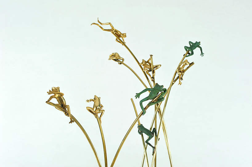 dogs, cats & frogs handcrafted from brass form apiwat chitapanya's quirky furniture series