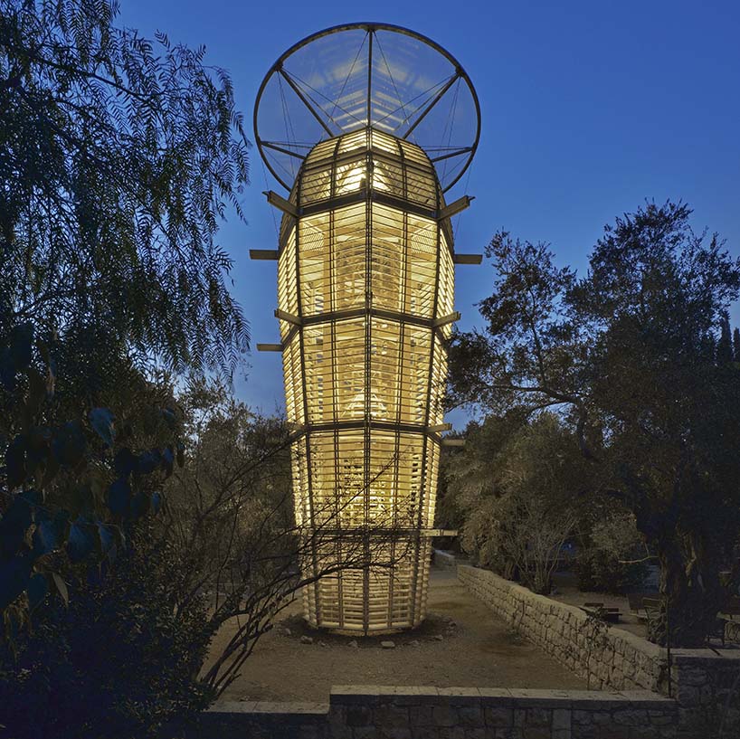 martin rajnis erects a cactus-shaped observatory tower in jerusalem designboom