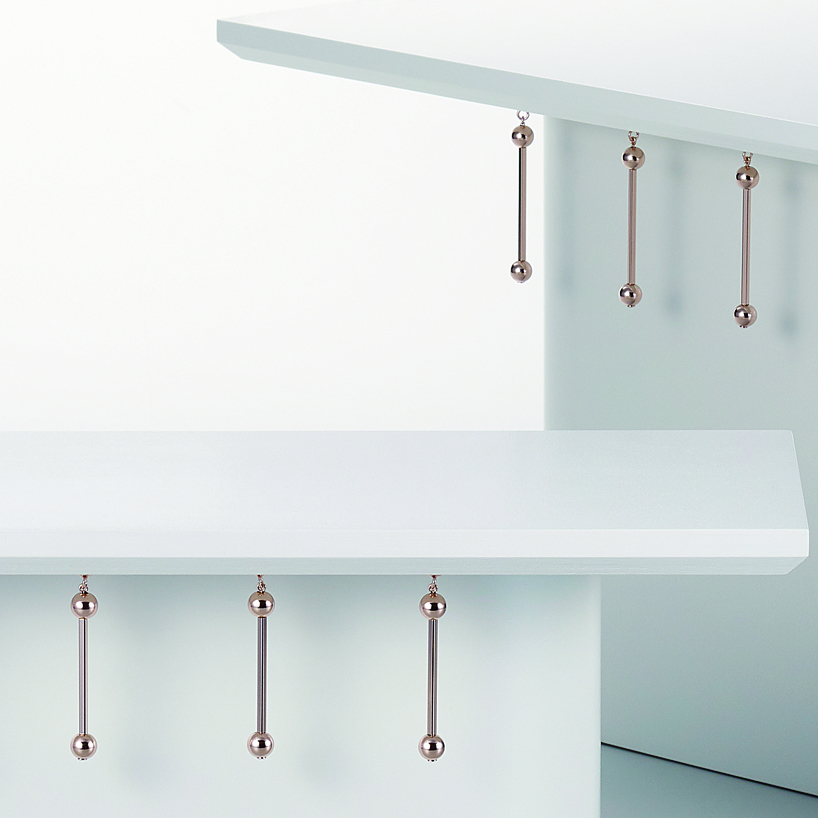 minimal fashion accessories decorate furniture pieces in 'yangban' series by jung-hoon lee 