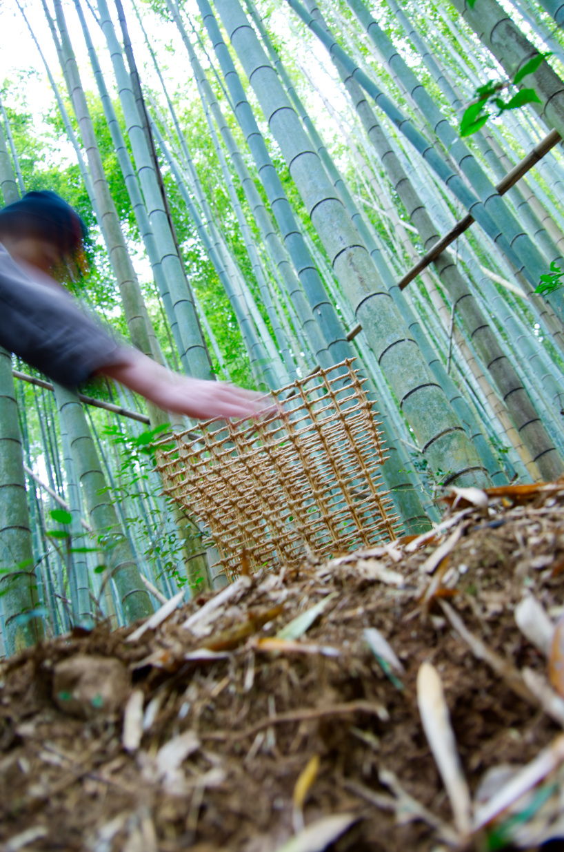 arashi abe take higo stool bamboo strands hemp cords