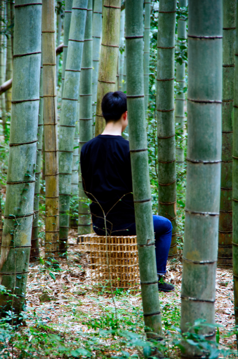 arashi abe take higo stool bamboo strands hemp cords