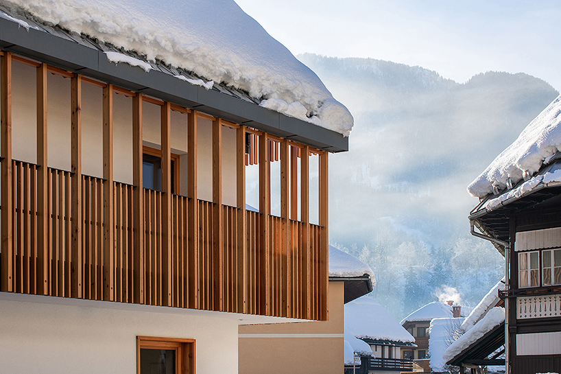raketa d.o.o. reinterprets traditional 'gank' balcony in alpine slovenian dwelling
