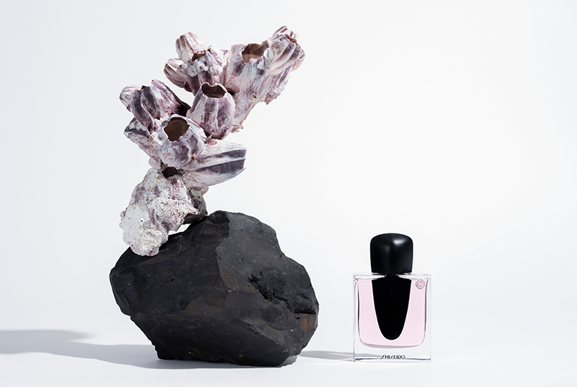 constance guisset unveils glass perfume bottle with biface-like cap for shiseido