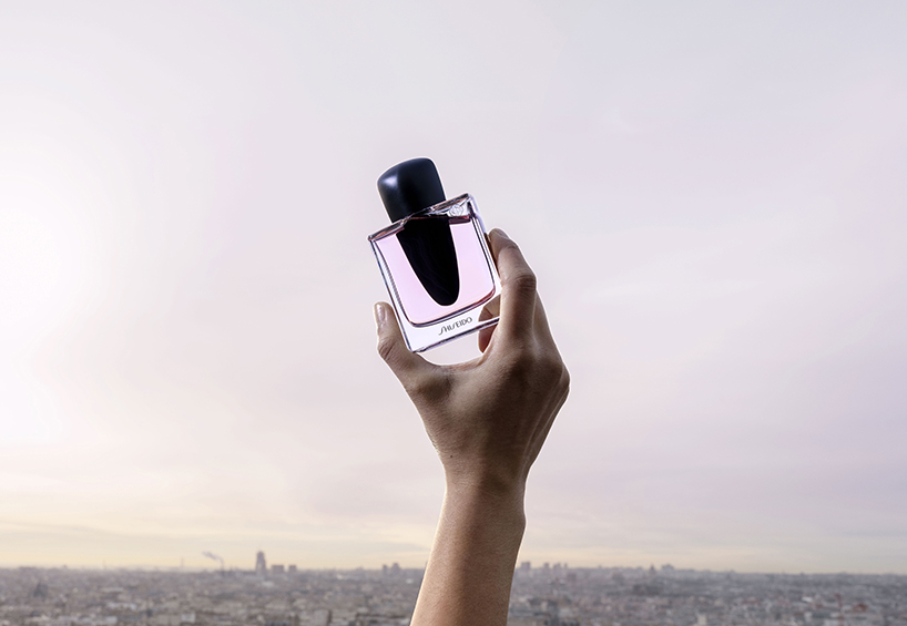 constance guisset unveils glass perfume bottle with biface-like cap for shiseido