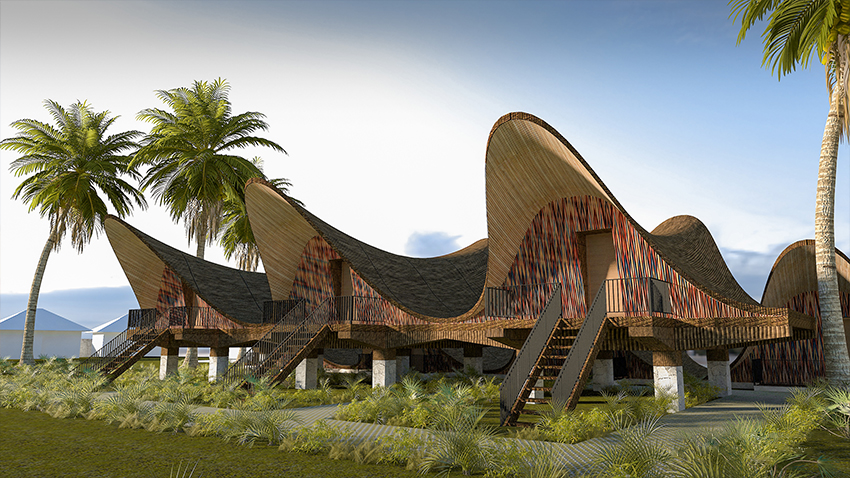 sweeping clam-like structure tops dada's proposal in the philippines