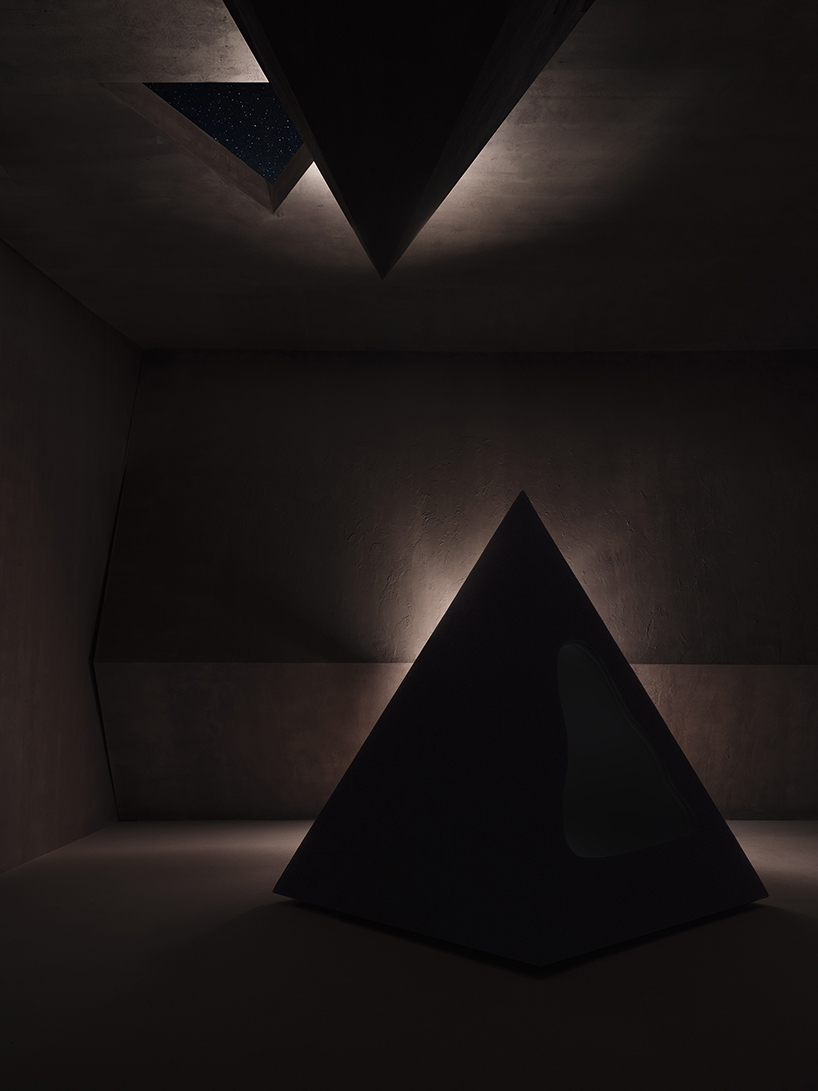 pyramidal cave chair by domain architects for bischiyano shapes retreat for secluded comfort - 10