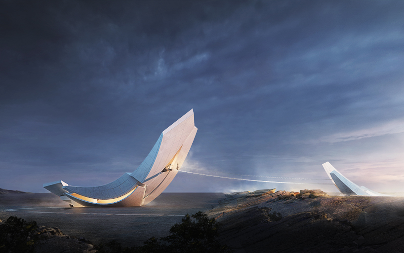  00group bridges iceland's tectonic plates with two 'anchors' designboom