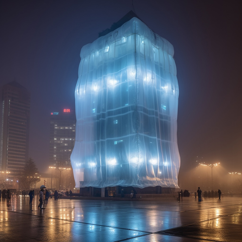 zumo's AI-generated series imagines 'green' inflatable skyscrapers 