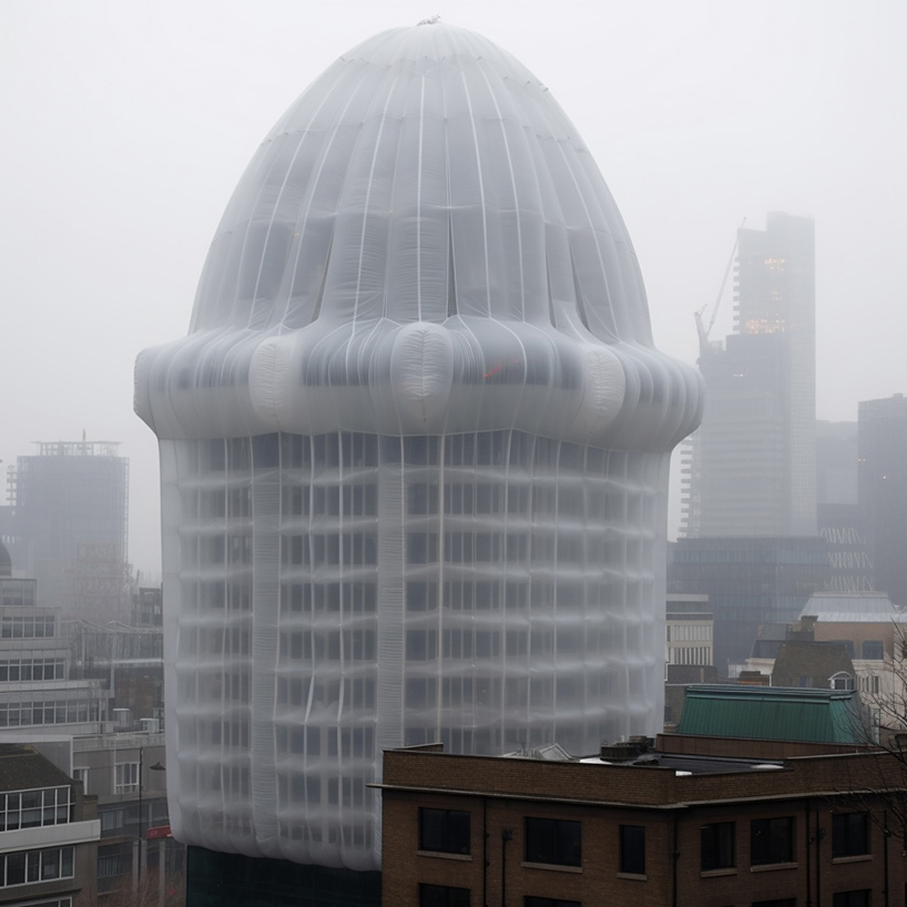 zumo's AI-generated series imagines 'green' inflatable skyscrapers 