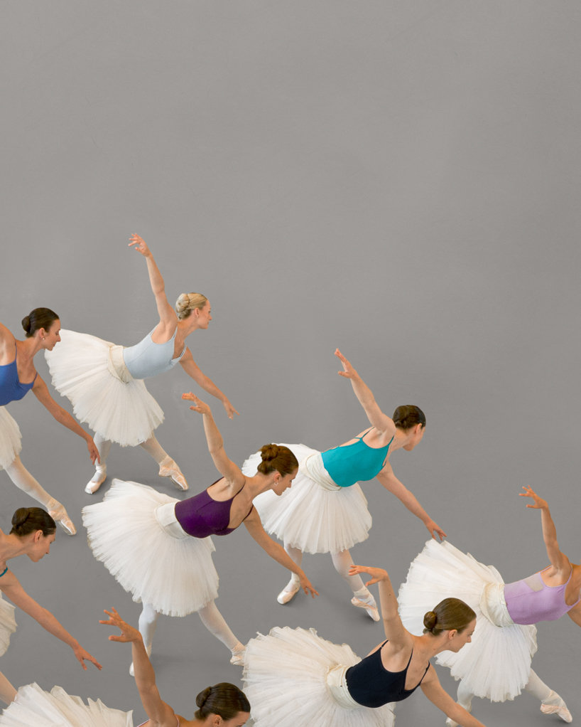 brad walls' aerial photo series captures the poetic synchronicity of ballet