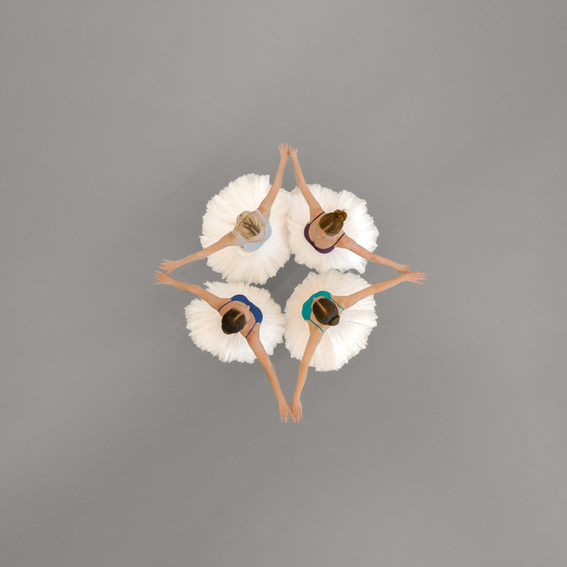 brad walls' aerial photo series captures the poetic synchronicity of ballet