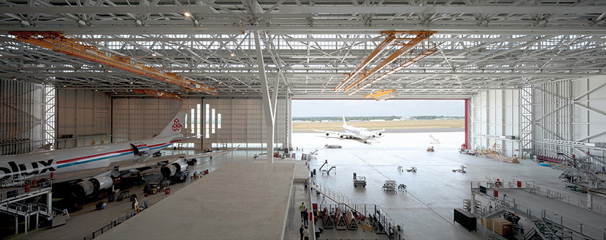 this heavy-lift maintenance center can accommodate the largest commercial aircraft currently in service