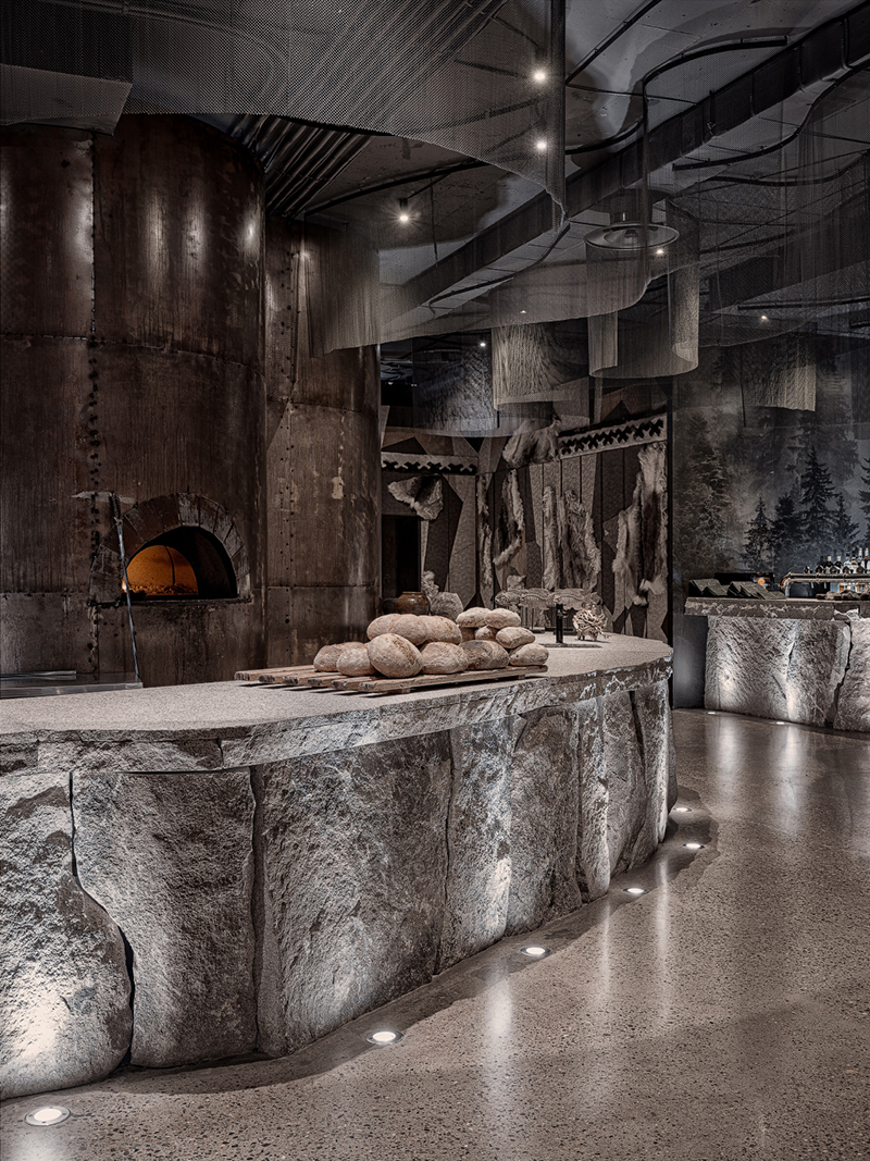 organic-shaped restaurant interior reflects the beauty of the siberian natural habitat - 4