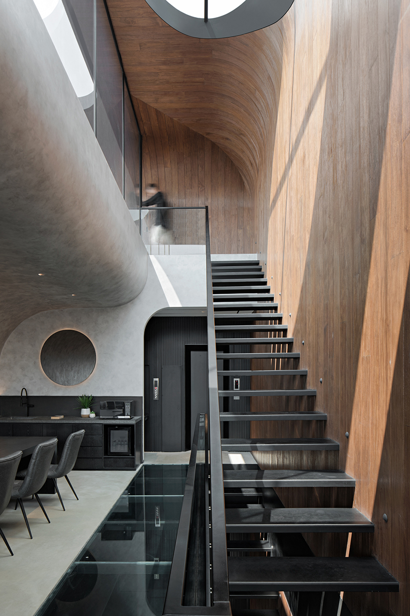 k thengono punctures holes from above to maintain well lit interior for a small tech start up office 6