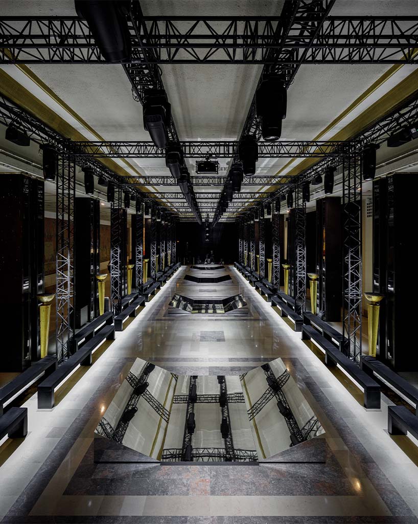 paf atelier designs scenography for double fashion show lgn louis gabriel nouchi joeone at national theatre chaillot 6