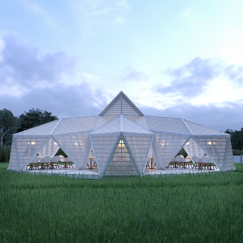 scuptural restaurant by whitaker studio in mauritius opens up like a flower